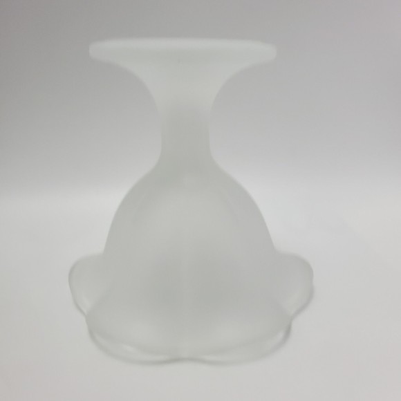 Vintage Pedesta Frosted Tulip Satin Sundae Ice Cream Dessert Glass Dishes 4 Sets - Picture 4 of 12